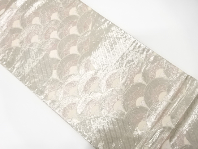 アンティーク　流水に青海波模様織り出し袋帯（材料）